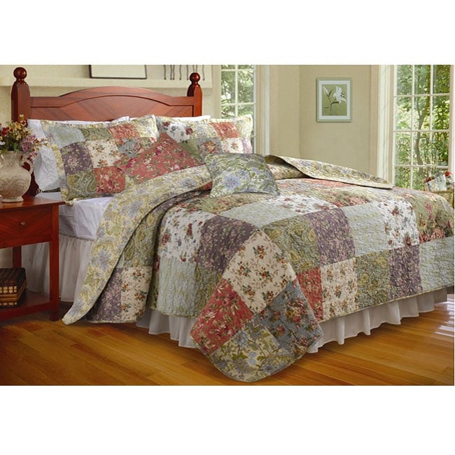 Blooming Prairie 5piece Full/ Queensize Cotton Quilt Set Overstock