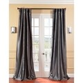 Solid Faux Silk Taffeta Graphite 120-inch Curtain Panel