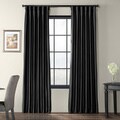 Solid Faux Silk Taffeta Jet Black 96-inch Curtain Panel