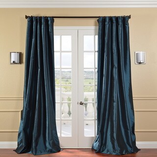 Solid Faux Silk Taffeta Mediterranean 108-inch Curtain Panel