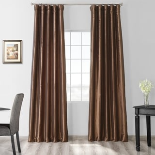 Solid Faux Silk Taffeta Mushroom 84-inch Curtain Panel