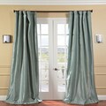 Solid Faux Silk Taffeta Robin's Egg 96-inch Curtain Panel