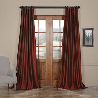 Solid Faux Silk Taffeta Syrah 96-inch Curtain Panel