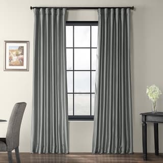 Solid Faux Silk Taffeta Platinum 108-inch Curtain Panel