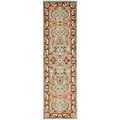 Handmade Heritage Blue/ Brown Wool Runner (2'3 x 14')