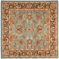 Handmade Heritage Blue/ Brown Wool Rug (6' Square)