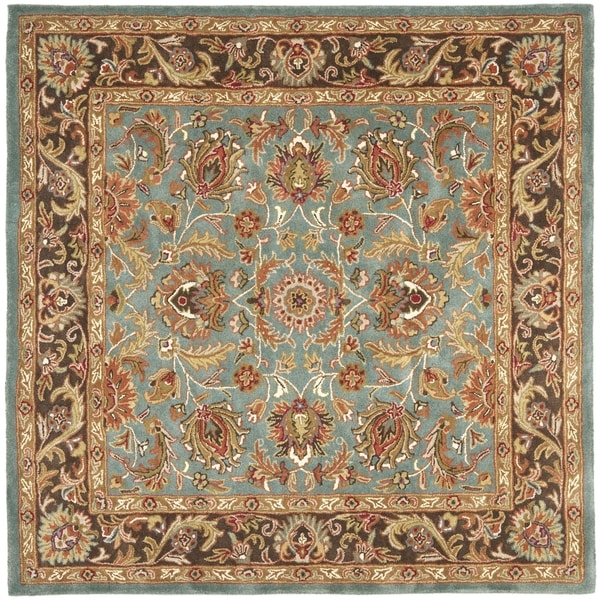 Safavieh Handmade Heritage Blue/ Brown Wool Rug (8' Square)