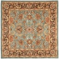 Handmade Heritage Blue/ Brown Wool Rug (8' Square)