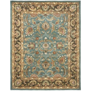 Low Price Handmade Heritage Blue/ Brown Wool Rug (12' x 18')