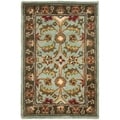 Handmade Heritage Blue/ Brown Wool Rug (2' x 3')