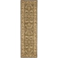 Handmade Heritage Green/ Beige Wool Runner (2'3 x 8')
