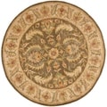 Handmade Heritage Green/ Beige Wool Rug (6' Round)