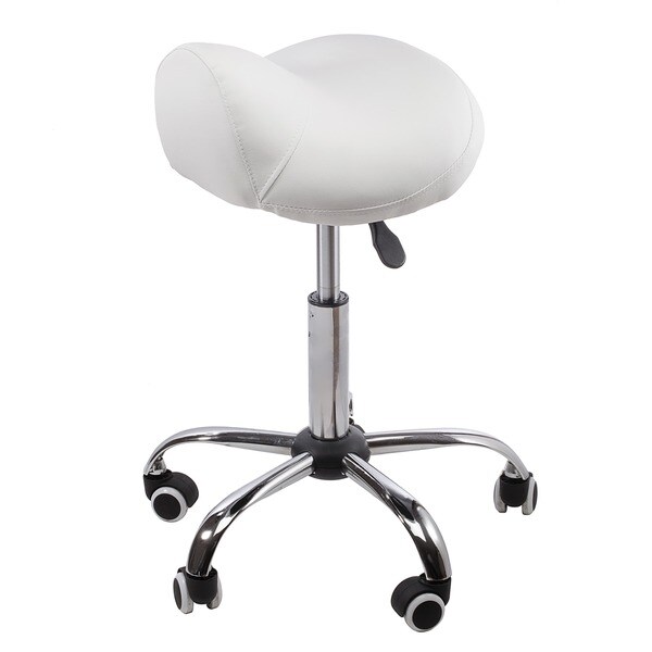 Pneumatic White Rolling Saddle Massage Stool