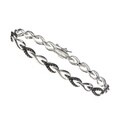 Sterling Silver 1/10ct TDW Black Diamond 'V' Link Bracelet