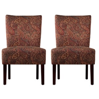 (^_-) Portfolio Duet Emma Paisley Upholstered Armless Chairs (Set of 2)