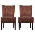 Portfolio Duet Emma Paisley Upholstered Armless Chairs (Set of 2)