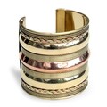 Brass and Copper Three-tier Cuff Bracelet (India)