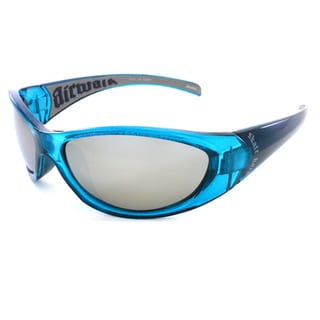 Airwalk Men's 'Aerial' Blue and Grey Wrap Sunglasses
