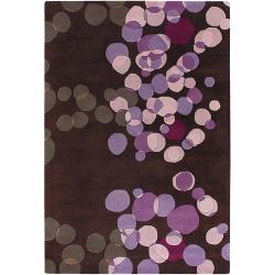 Best Shopping Avalisa Brown/Purple/Pink Geometric Hand-Tufted New Zealand Wool Rug (7'9 x 10'6)