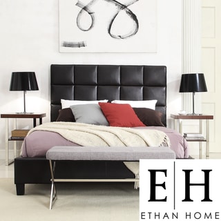 ETHAN HOME Sarajevo King-Sized Dark Brown Faux Leather Bed