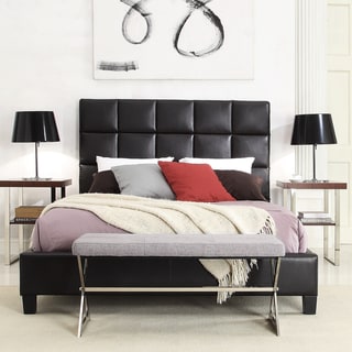 ETHAN HOME Sarajevo Queen-Sized Dark Brown Faux Leather Bed