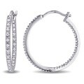 Miadora 1/4ct TDW Diamond Hoop Earrings