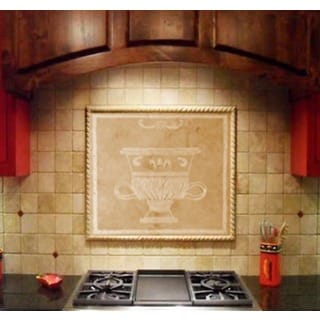 Hand-carved Garden Art Stone Tile Classical Urn Wallhanging