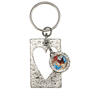 American Coin Treasures Colorized Silver Mercury Dime Heart Keychain