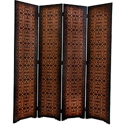 --->  Wood and Faux Leather 6-foot European Room Divider (China)