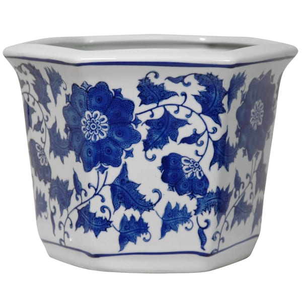 Porcelain Blue and White Flower Pot (China) 13420926