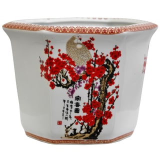 Porcelain Cherry Blossom Flower Pot (China)