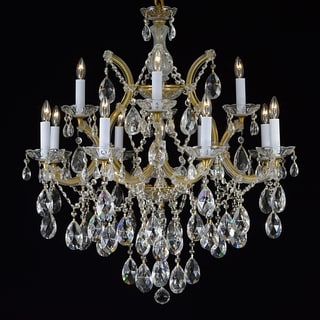 Maria Theresa 13-light 2-tier Antique French Gold/ Crystal Chandelier