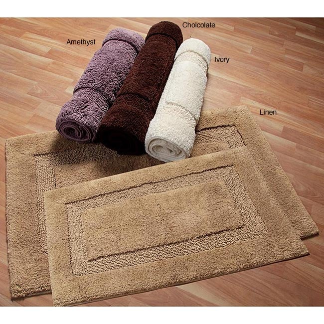 Nuevo Collection Cotton Nonskid Latex Backing 2piece Bath Rug Set