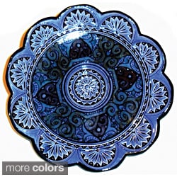 ( ._.) Ceramic 'Moroccan Sunset' Engraved Decorative Plate (Morocco)