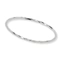 Mondevio Sterling Silver Diamond-cut Twist Design Bangle Bracelet