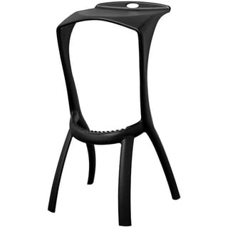 Zinley Black Molded Plastic Modern Bar Stools (Set of 2)