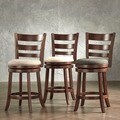 ETHAN HOME Verona Espresso Ladder Back Swivel 24-inch Counter Stool