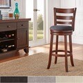 TRIBECCA HOME Verona Espresso Ladder Back Swivel 29-inch Barstool