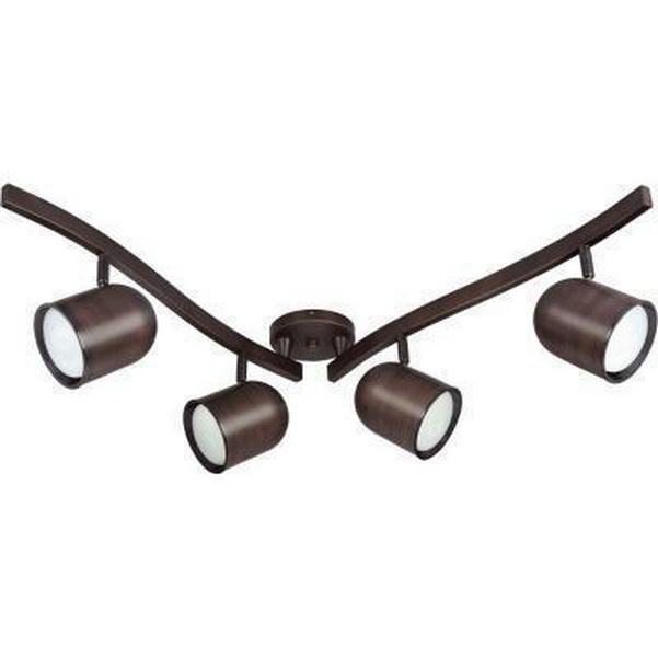 Round Back Cylinder Swivel 4-light Russet Bronze Track Kit