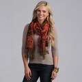 Elegant Black and Red Reversible Paisley Shawl Wrap