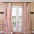 Light Pink/ Cream Stripe Faux Silk Taffeta 120-inch Curtain Panel
