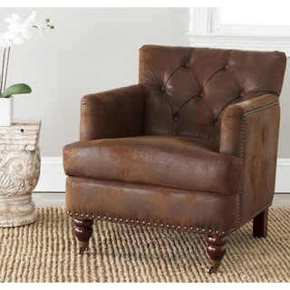 ### Safavieh Manchester Antiqued Brown Club Chair