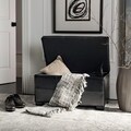 Safavieh Maiden Tufted Black Bicast Leather Small Indoor Storage Bench