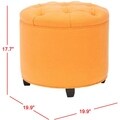 Safavieh Zoey Orange Tufted Ottoman