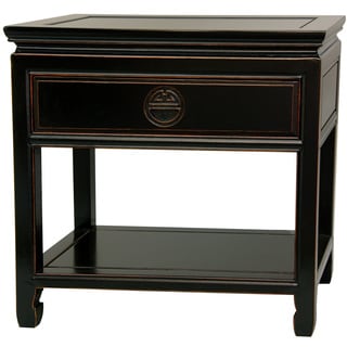 Rosewood Antique Black Bedside Table (China)