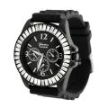 Geneva Platinum Women's Rhinestone Silicone Watch