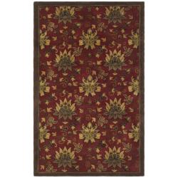 Handmade Jardine Red/ Multi Wool Rug (8' x 10')