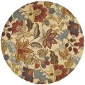 Handmade Jardine Foilage Beige/ Multi Wool Rug (6' Round)