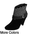Bamboo by Journee Women's Studded Mid-heel Booties