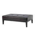 Fulton Brown Bicast Leather Rectangle Ottoman